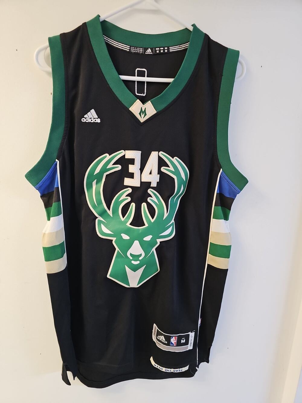 Adidas NBA Milwaukee Bucks Giannis Antetokounmpo #34 Swingman Jersey Mens Size M